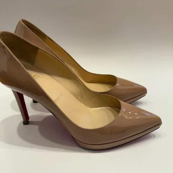 Christian Louboutin Nude Patent Leather Heels - Picture 5 of 13